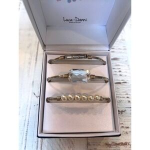 Luca+Danni Miss to Mrs Bridal Bracelet Set 3 Piece Pearl Crystal Bangle